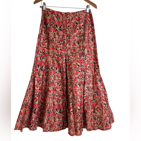 Peruvian Connection Multi colored Patterned  pleated Maxi Skirt - Picture 2 of 7